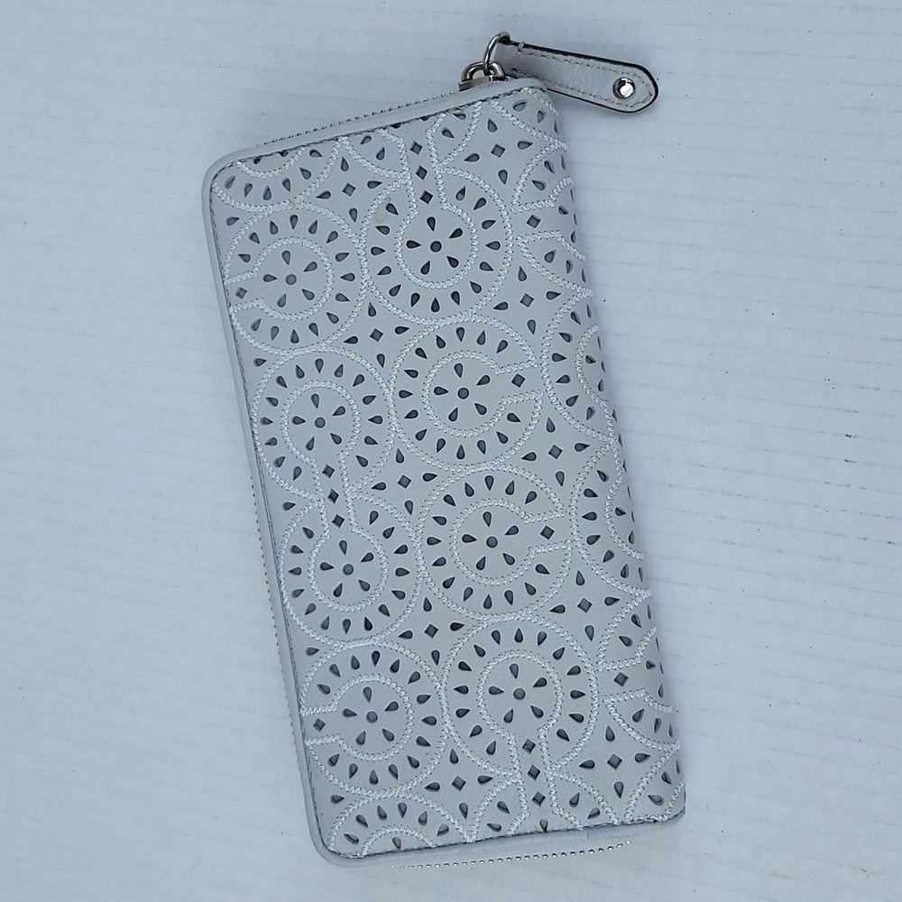 COACH MADISON LASER-CUT OPT-ART LEATHER WALLET